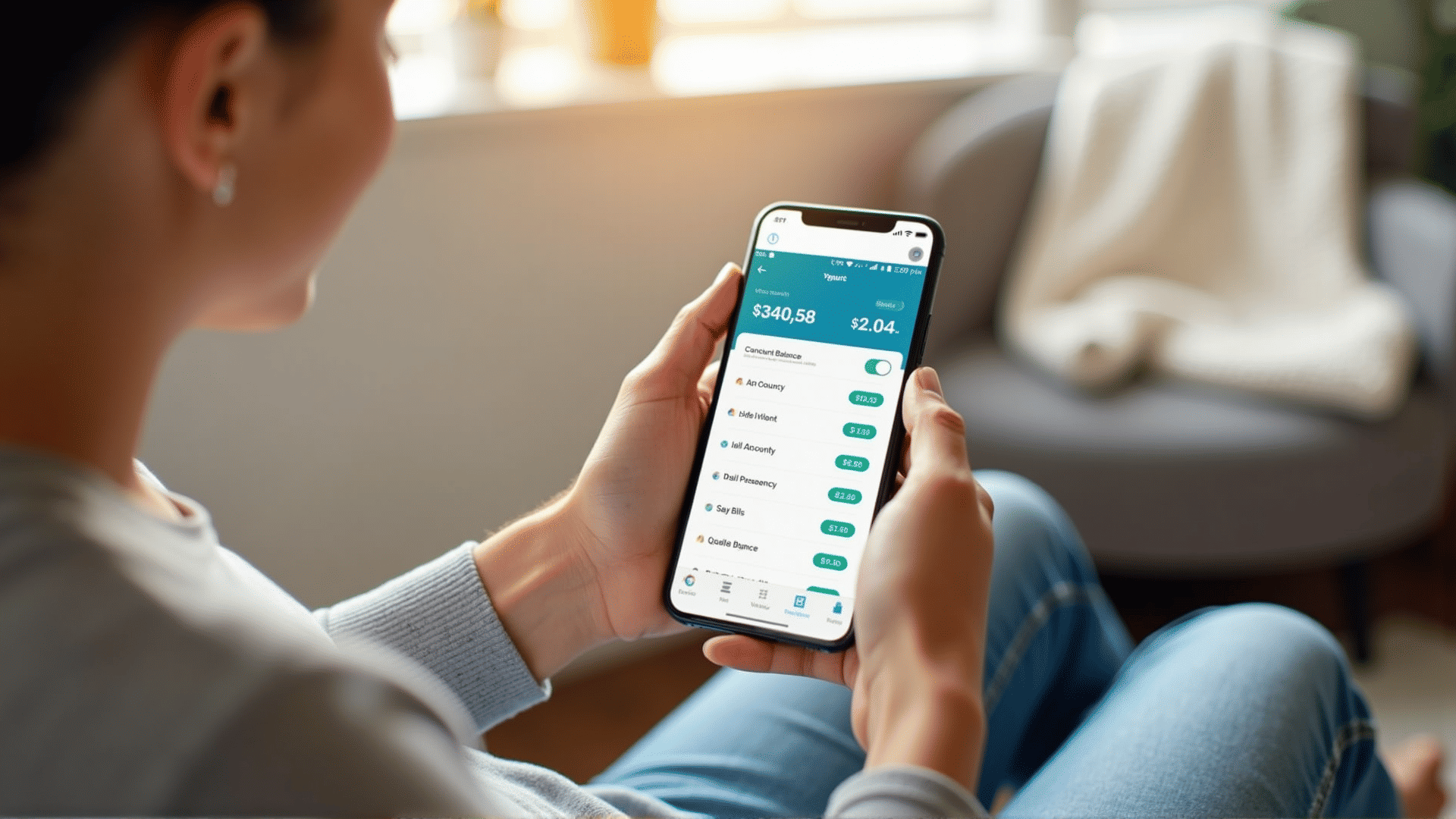 Mobile phone with banking app